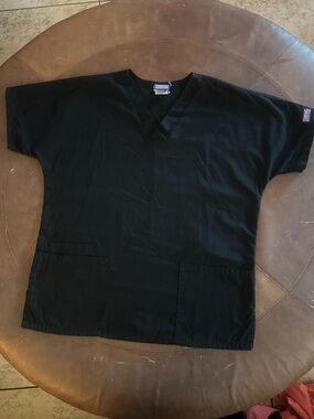 Cherokee Black Workwear Top with Red Logo Tag